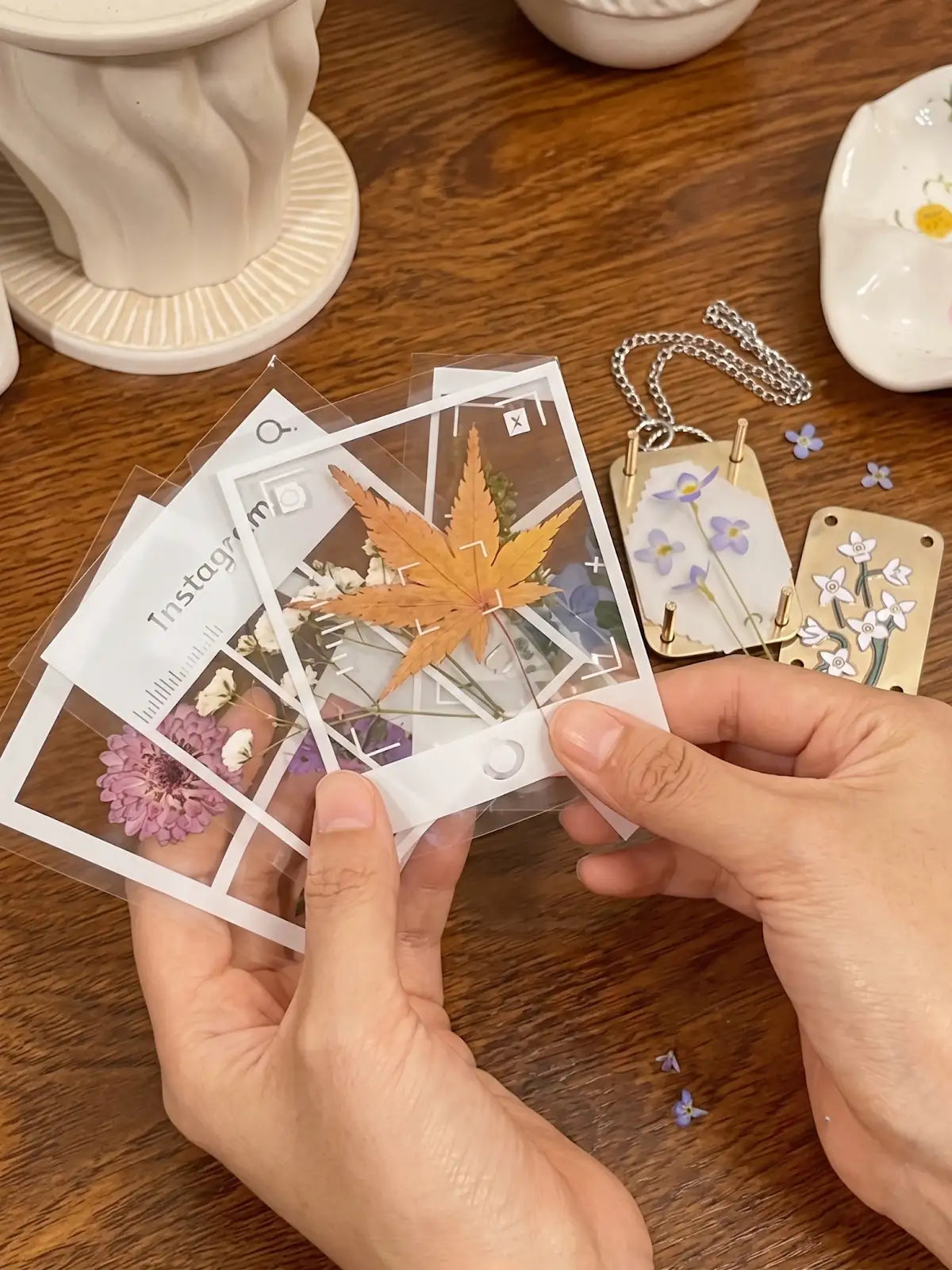 Mini flower press craft project and preserved flowers