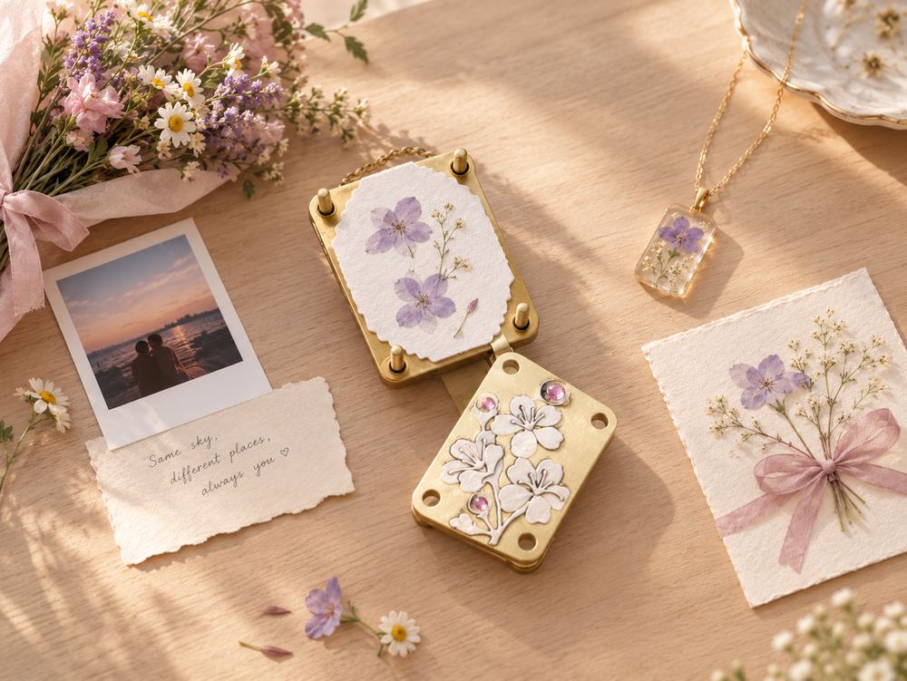 Mini flower press craft project and preserved flowers