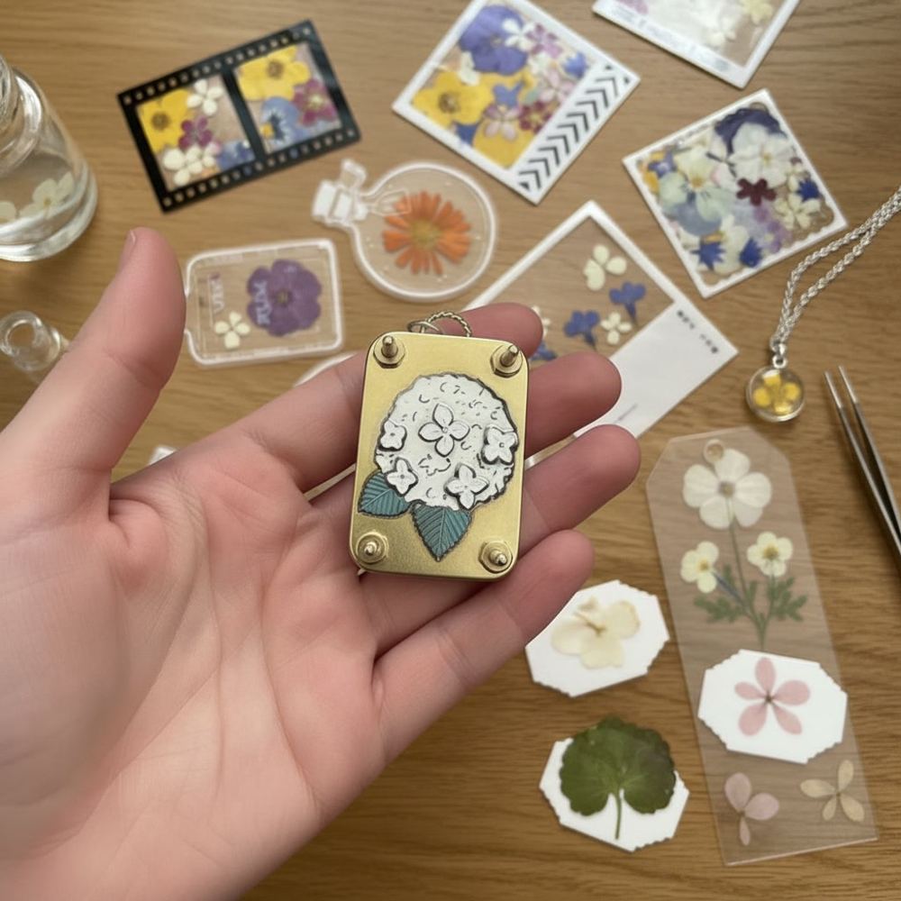 Mini flower press craft project and preserved flowers