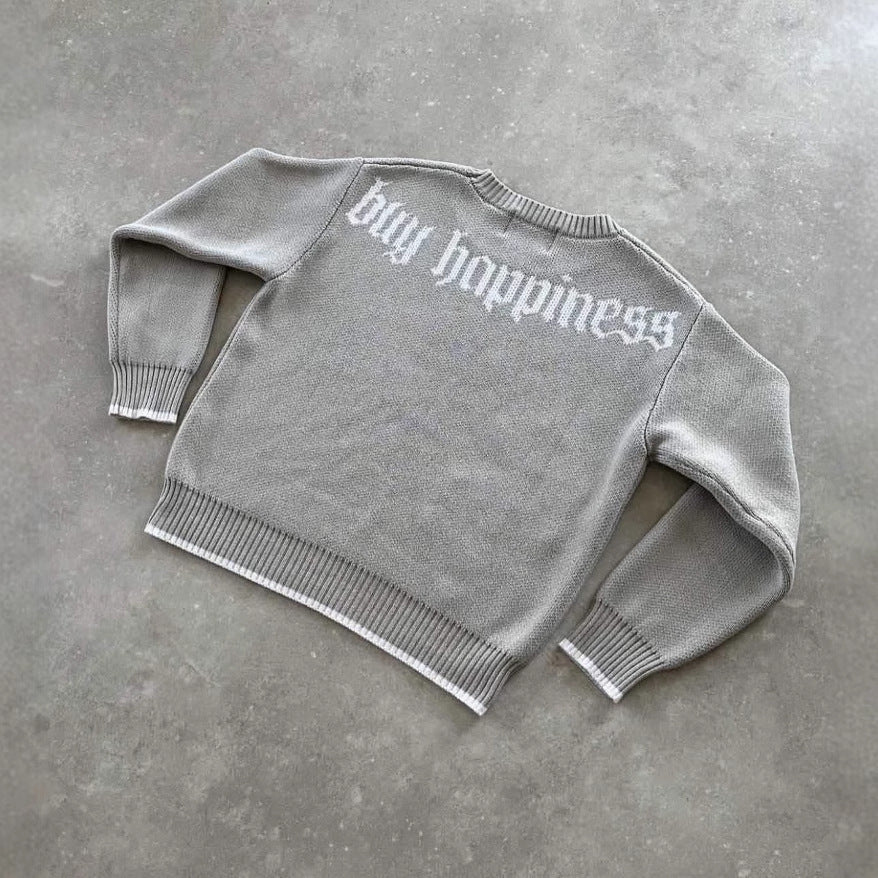 GRAY MOLA KNIT SWEATER