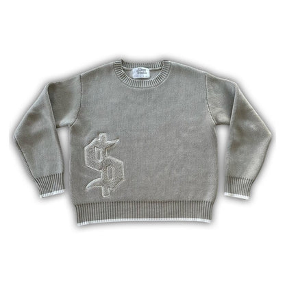 GRAY MOLA KNIT SWEATER