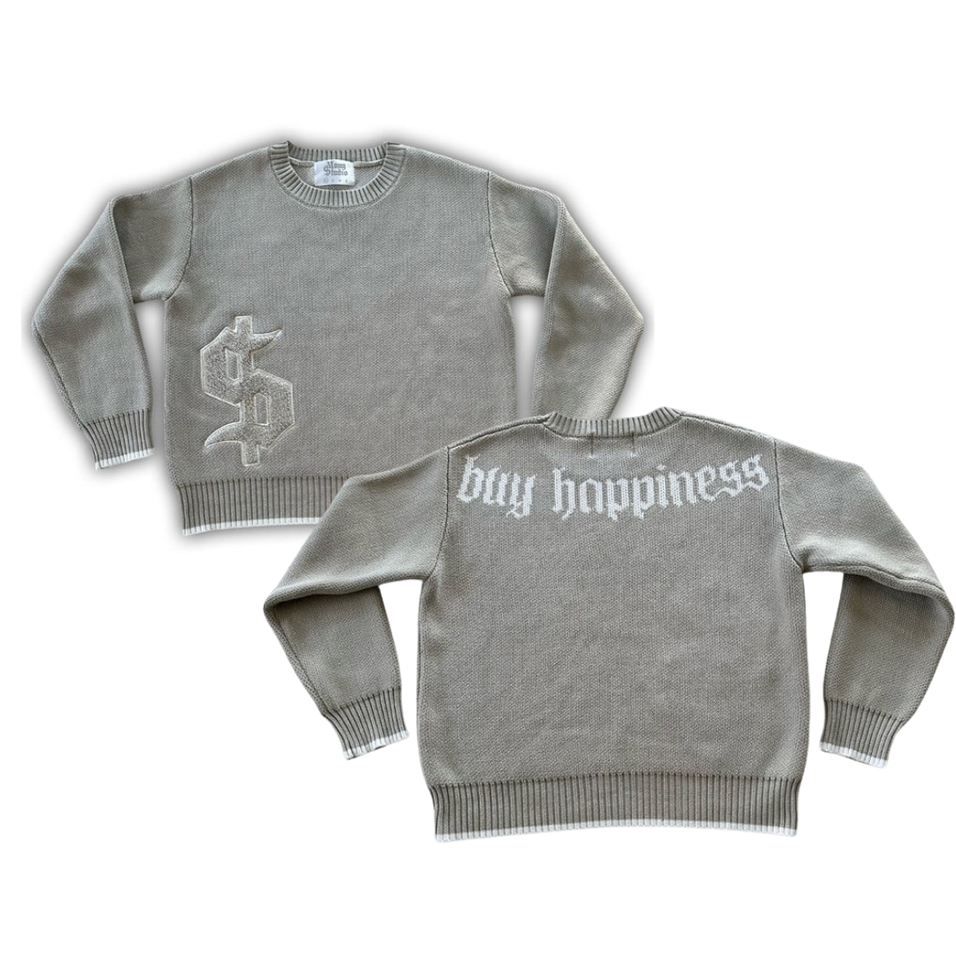 GRAY MOLA KNIT SWEATER