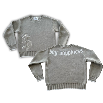 GRAY MOLA KNIT SWEATER